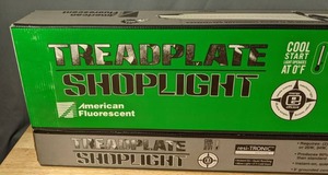 lot 202 image: (2) NEW Treadplate Shoplights Fluorescent 49.5L  Q