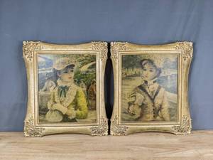 lot 257 image: Vintage Tavern In The Green and In Central Park Framed Art by Huldah X
