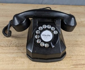 lot 237 image: Vintage Black Rotary Desk Phone Q