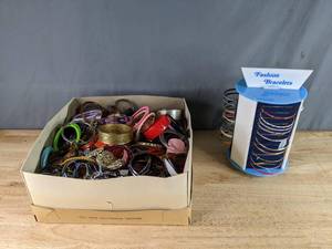 lot 330 image: Collection of Fashion Statement Jewelry Bracelets and Bangles Z