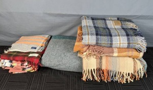 lot 287 image: Variety of Scarves and Blankets includes Pendleton, Faribault and Blarney Wool Items X