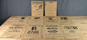 lot 298 image: Lot of (10) Vintage Style Wanted Criminal Posters Al Capone, Bugsy Siegel, Baby Face Nelson, Wild Bill, and More  W
