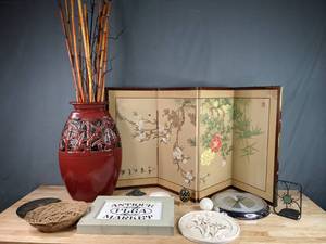 lot 397 image: Home Decor Clocks, Pier1 Vase, Music Box, & More W