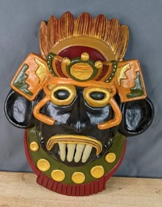 lot 28 image: Colorful Tribal Wall Mask  P
