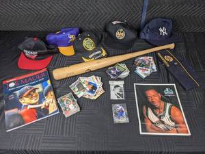 lot 51 image: Terrell Brandon Autographed Photo, Basketball and Baseball Trading Cards, Louisville Slugger Bat, Hats and More   W