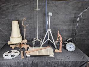 lot 79 image: Open End Wrench, Carpenters Work Bench, 2 Fabricated Sheets of Metal, Tripod, 2 Wheeled Dolly and More  W