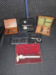 lot 73 image: Mitutoyo Precision Dial Caliper, Micrometer, Lufkin Depth Gauge and More  Q