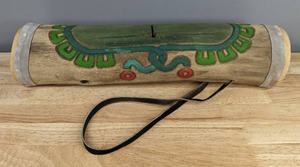 lot 3 image: Teponaztli Madera (Wooden Slit-Drum), Artist Signed (Roberto Macias) P