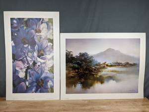 lot 89 image: Limited Edition, SignedNumbered Prints of Blue Delphiniums by Winifred Godfrey and Summer Quiet by H. Leung  P