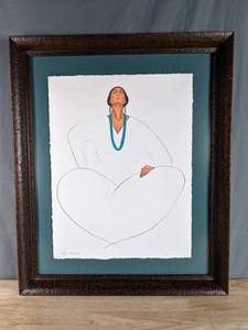 lot 91 image: Beautifully Framed RC Gorman Print of Proud Lady  P