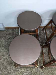 lot 37A image: Set of (4) Wood Virginia House Stools D