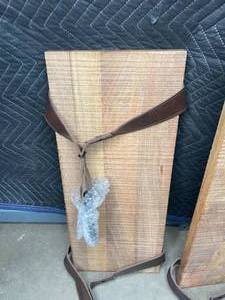 lot 22A image: (4) Pottery Barn Leather Shelves-Two Sizes 2ft. and 4ft. Long  F