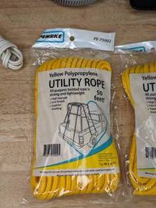 lot 115A image: Assorted Utility Rope, Cords and Cables, and (2) Routers (Linksys and Century Link) D