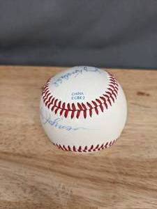 lot 69A image: Signed Vintage Rawlings Baseball Jerry Kindall, Dick Johnson, Charlie Rabe, Mike D