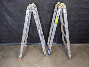 lot 471 image: Multiple Position Adjustable 17 Metal Ladder R
