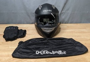 lot 451 image: Hawk H-5 Motorcycle Helmet and Freetoo Tactile Gloves R