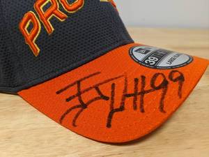 lot 35A image: New 2016 NFL Pro Bowl Football Autographed Hat JJ Watt Derek Carr Todd Gurley Sproles New Era Raiders Y