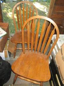 Set of (4) Sturdy Wood Curved Spind...