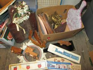 Variety box of wood and plastic cra...