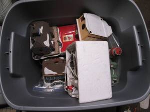 Covered tote with an assortment of ...