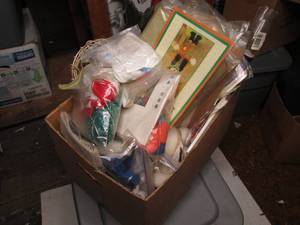 Box of assorted crafting and art su...
