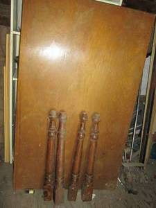 Wood table, legs removed for easy t...
