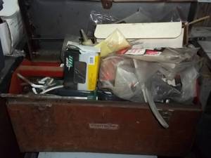 Craftsman metal tool box filled wit...