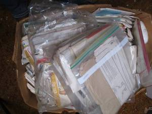 Box of sewing patterns...