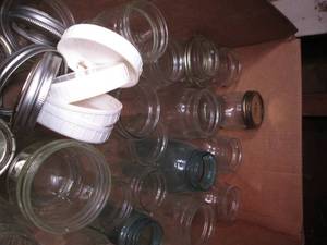 Box of canning jars. Assorted sizes...