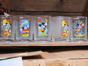 6 Mickey Mouse glasses. McDonalds c...