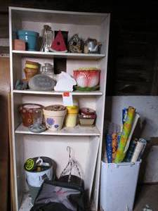 Garden items and more book Shelf wi...