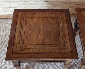 lot 5 image: Pair of Vintage Brandt Wood Side Tables