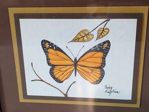 lot 24 image: Pair of Small Butterfly Prints by Judy Hagstrom