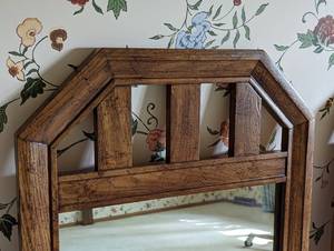 lot 32 image: Pair of Vintage Wood Wall Mirrors