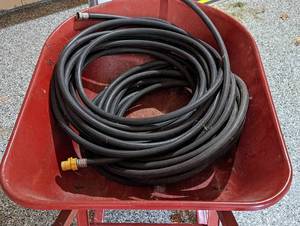lot 73 image: True Temper Wheelbarrow and Hose