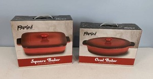 lot 56 image: New Parini Square and Oval Ceramic Baking Dishes