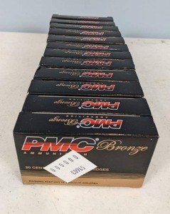 lot 6 image: NEW 12 Boxes of PMC Bronze Ammunition 223 Remington