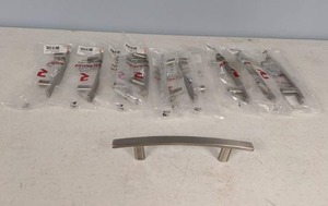 lot 108 image: (10) Richelieu Hardware 3-79 in. Center to Center Brushed Nickel Arch Handle Drawer HandlesPulls
