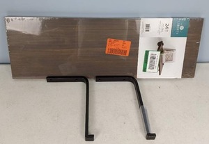 lot 118 image: NEW Liberty 24 in. x 8 in. x 0.75 in. Medium Wood Stain Decorative Wall Shelf