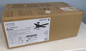 lot 160 image: Home Decorators Collection Raina 52 in. LED Outdoor Espresso Bronze Ceiling Fan with Light