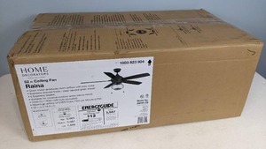 lot 162 image: Home Decorators Collection Raina 52 in. LED Outdoor Espresso Bronze Ceiling Fan with Light