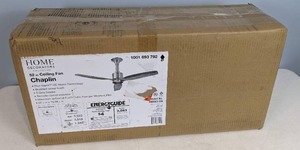 lot 165 image: Home Decorators Collection Chaplin 52 in. Indoor Brushed Nickel Ceiling Fan