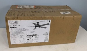 lot 168 image: Home Decorators Collection Baxtan 56 in. LED Matte Black Ceiling Fan