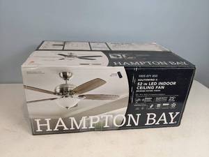 lot 178 image: Hampton Bay Southwind II 52 in. Indoor LED Brushed Nickel Ceiling Fan with Light Kit