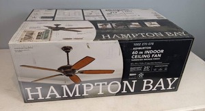 lot 194 image: Hampton Bay Ashburton 60 in. Indoor Tarnished Bronze Ceiling Fan
