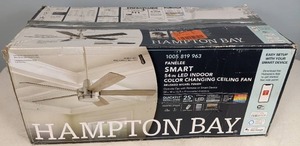 lot 224 image: Hampton Bay Fanelee SMART 54 LED Indoor Color Changing Ceiling Fan