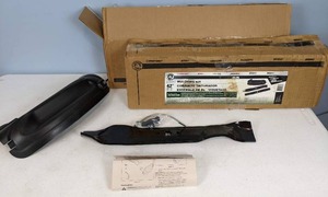 lot 236 image: Pair of Boxed Sets Troy Bilt 42 Mulching Kit with Mulching Blades, Molded Plug, Mounting Hardware and Instructions
