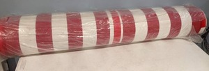 lot 10 image: Full Bolt of Red and White Nylon Mesh Outdoor Fabric