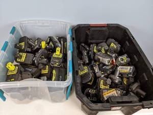 lot 256 image: A Total of 78 Rechargeable Batteries- Ryobi (76) Ridgd (2)