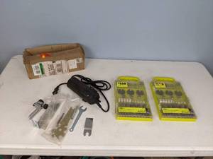 lot 269 image: Professional Woodworker Router and (2) 155 Piece Rotary Tool Accessory Sets